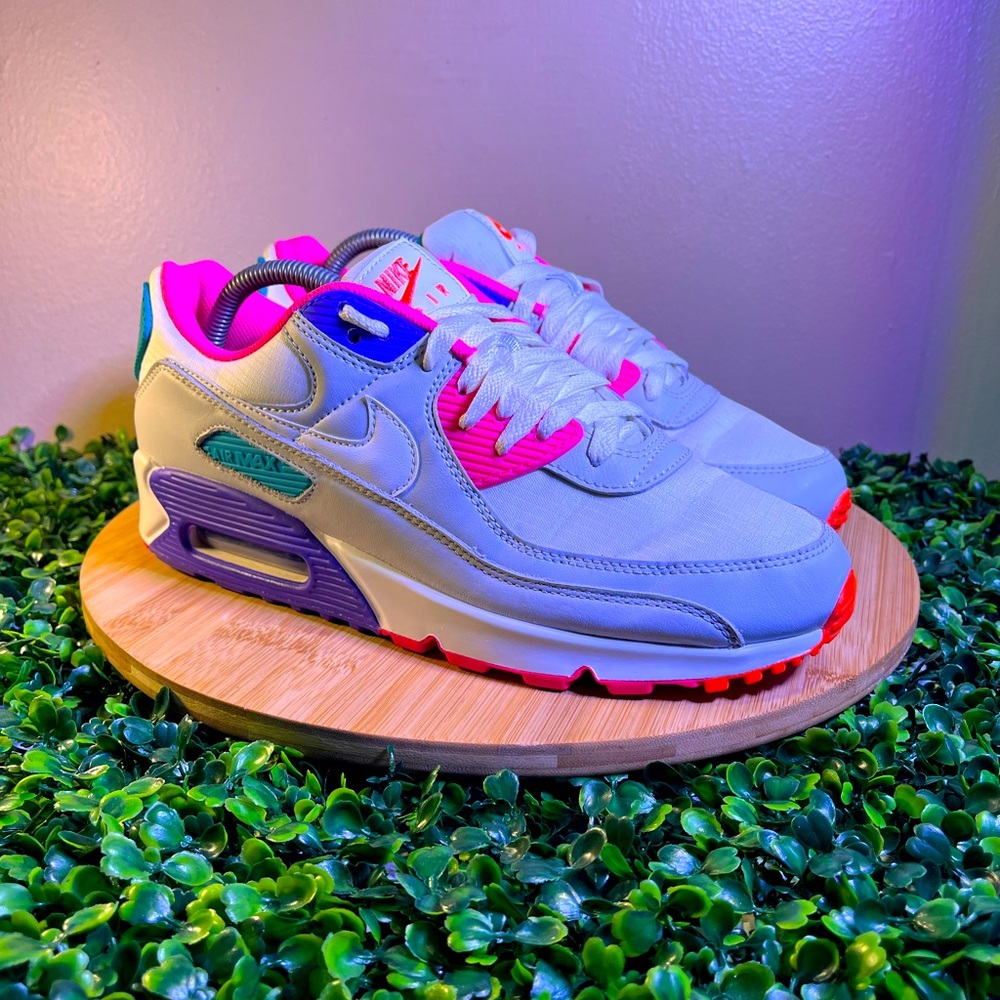 🔥 NIKE AIR MAX 90 LASER PINK PURPLE SHOES SNEAKERS WOMENS SIZE 10.5 CZ1617-001